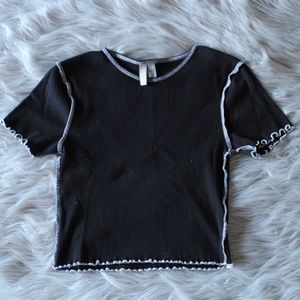 Black Stitch Seam top-ASOS